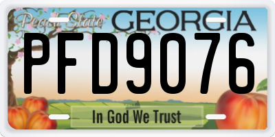 GA license plate PFD9076