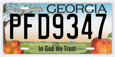 GA license plate PFD9347