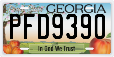 GA license plate PFD9390