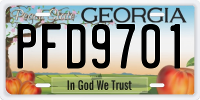 GA license plate PFD9701