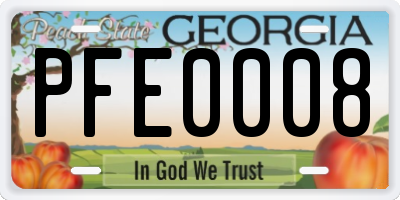 GA license plate PFE0008