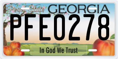 GA license plate PFE0278