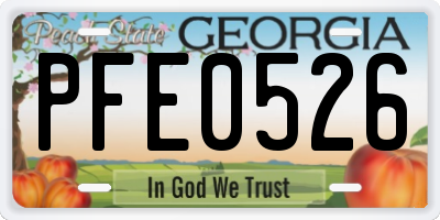 GA license plate PFE0526