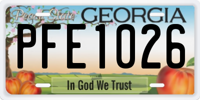 GA license plate PFE1026