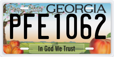 GA license plate PFE1062