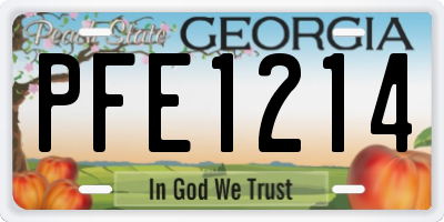 GA license plate PFE1214