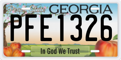 GA license plate PFE1326