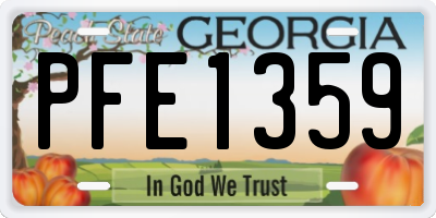 GA license plate PFE1359