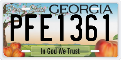 GA license plate PFE1361