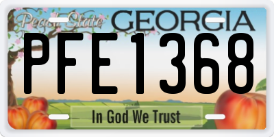 GA license plate PFE1368
