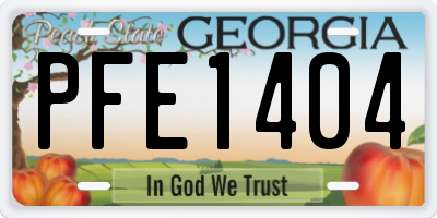 GA license plate PFE1404