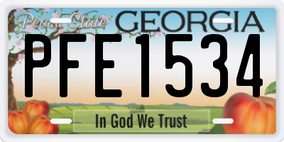 GA license plate PFE1534