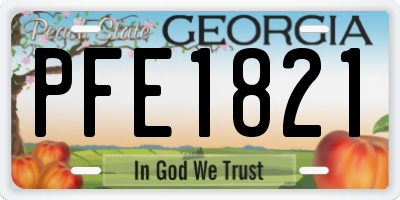 GA license plate PFE1821