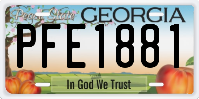 GA license plate PFE1881