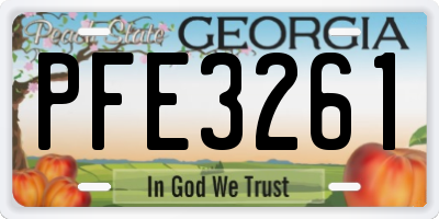 GA license plate PFE3261