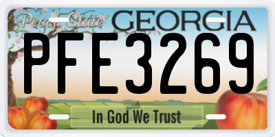 GA license plate PFE3269