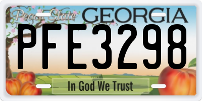 GA license plate PFE3298