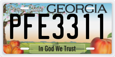 GA license plate PFE3311