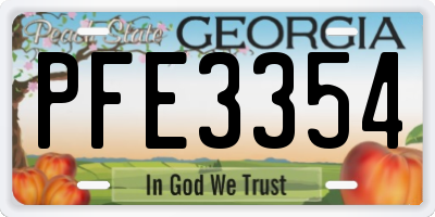 GA license plate PFE3354