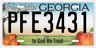 GA license plate PFE3431