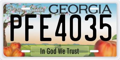 GA license plate PFE4035