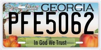 GA license plate PFE5062