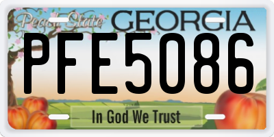 GA license plate PFE5086