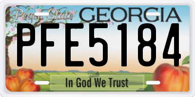 GA license plate PFE5184