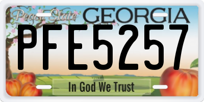 GA license plate PFE5257