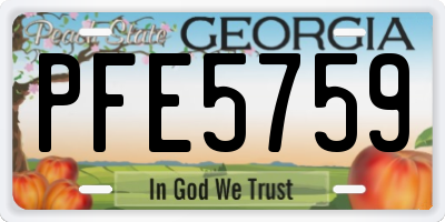 GA license plate PFE5759
