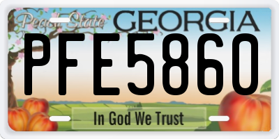 GA license plate PFE5860