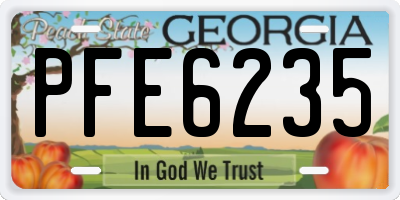 GA license plate PFE6235