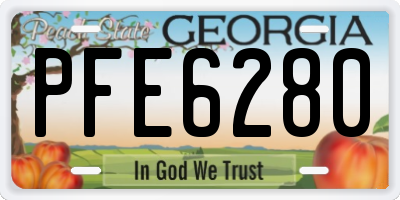 GA license plate PFE6280