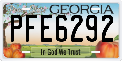 GA license plate PFE6292