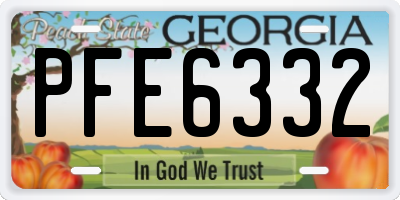 GA license plate PFE6332