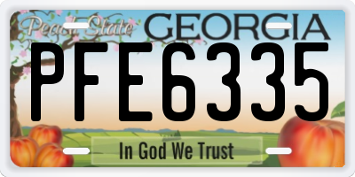 GA license plate PFE6335