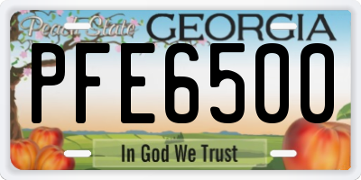 GA license plate PFE6500