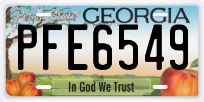 GA license plate PFE6549