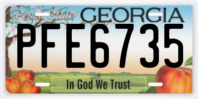 GA license plate PFE6735