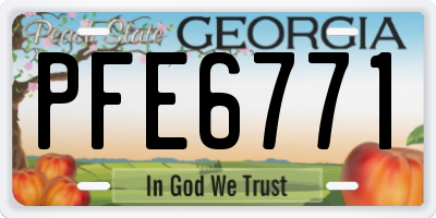 GA license plate PFE6771