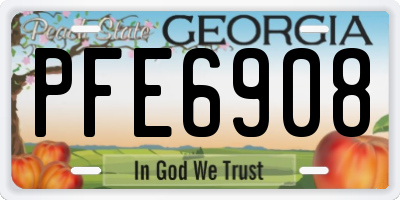 GA license plate PFE6908