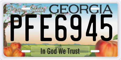 GA license plate PFE6945