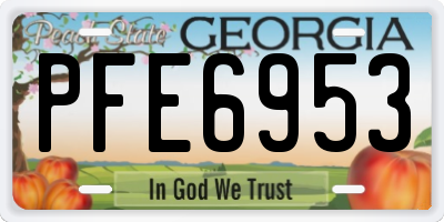 GA license plate PFE6953
