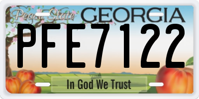 GA license plate PFE7122