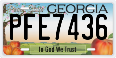 GA license plate PFE7436