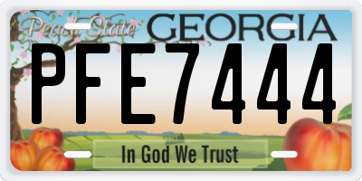 GA license plate PFE7444