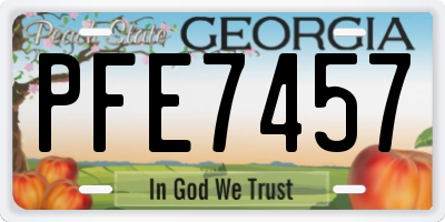 GA license plate PFE7457