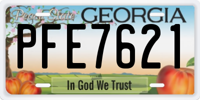 GA license plate PFE7621