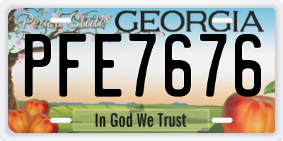 GA license plate PFE7676