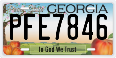 GA license plate PFE7846